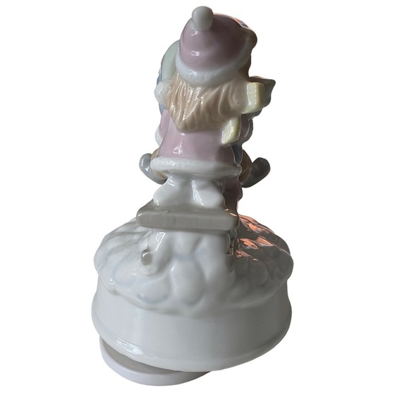 “Let It Snow” Summit Collection Musical Rotating Ceramic Christmas Sledding - Picture 6 of 9